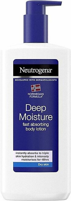 Neutrogena Deep Moisture Dry Body Lotion, Fast Absorbing Body Lotion For Dry Skin, 250ml