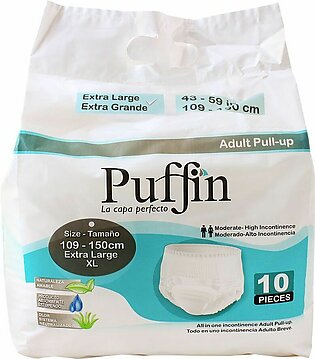 Puffin Adult Pull-Up, Extra Large 109-150 cm, 10-Pack