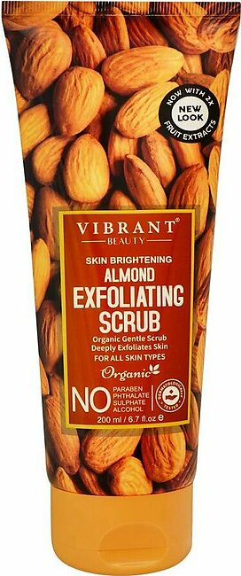 Vibrant Beauty Brightening Exfoliating Almond Scrub, For All Skin Types, 200ml