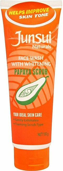 Junsui Papaya Scrub Facial Wash With Whitening, 100g