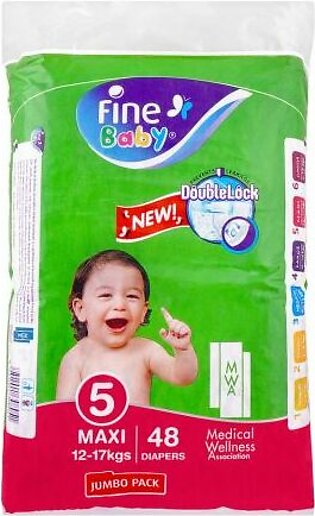 Fine Baby Diapers No. 5 Maxi, 12-17kg Jumbo Pack, 48-Pack