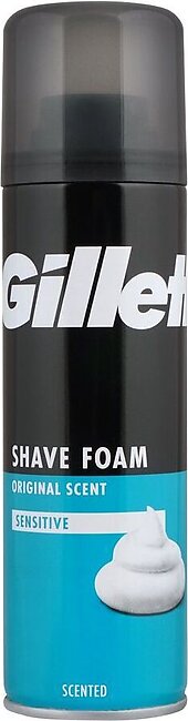Gillette Original Scented Sensitive Shave Foam, 200ml