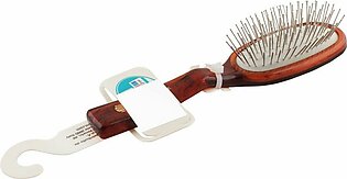 Mira Hair Brush With Steel Pins, Small, Oval Shape, Brown Color, No. 345