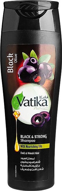 Dabur Vatika Naturals Black Olive Black & Strong Shampoo, For Dull & Weak Hair, 185ml