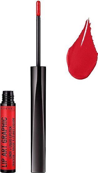 Rimmel Lip Art Graphic Liner + Liquid Lipstick, 610 Hot Spot