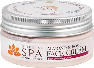 Aliya B Spa Shop Oriental Spa Almond & Rose Skin Whitening Face Cream, Skin Whitening Cream, 80ml