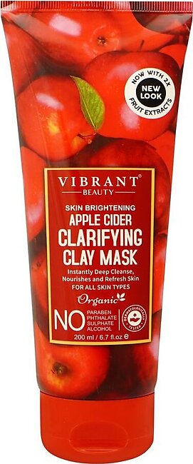 Vibrant Beauty Brightening Apple Clarifying Mud Face Mask, For All Skin Types, 200ml