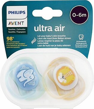 Avent Ultra Air Soothers, 2-Pack, 0-6m, SCF085/01