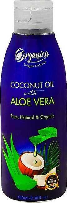Organico Coconut Oil With Aloe Vera, 100ml