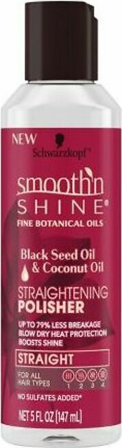 Schwarzkopf Smooth'n Shine Straightening Polisher, Black Seed Oil & Coconut Oil, 147g