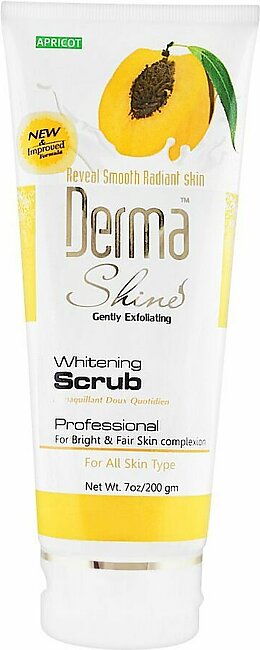 Derma Shine Gently Exfoliating Apricot Whitening Scrub, For All Skin Types, 200g