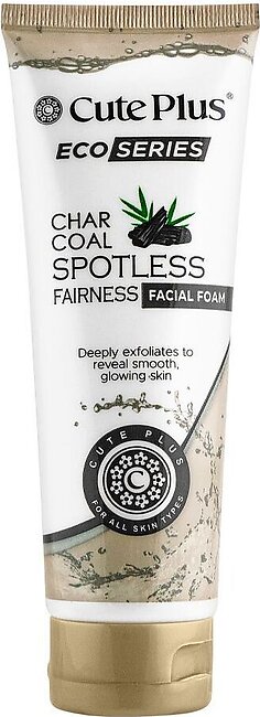 Cute Plus Eco Series Charcoal Spotless Fairness Facial Foam, For All Skin Types, 100ml