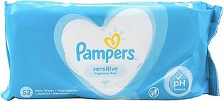 Pampers Sensitive Baby Wipes, Fragrance Free, 52-Pack