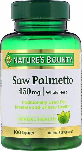 Nature's Bounty Saw Palmetto, 450mg, 100 Capsules, Herbal Supplement