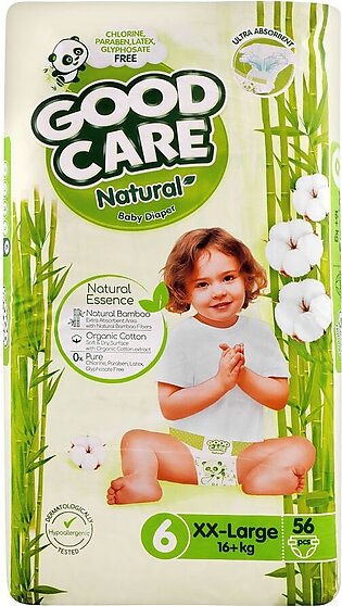 Good Care Natural Baby Diaper No. 6, XX-Large, 16+ KG, 56-Pack