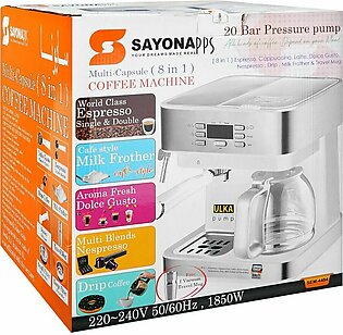 Sayona Multi-Capsule 8-In-1 Coffee Machine, 1850W, SEM-4484