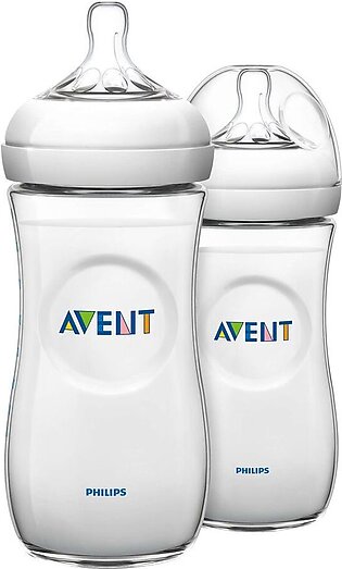 Avent Natural Feeding Bottle, 2-Pack, 6m+, 330ml/11oz, SCF696/23