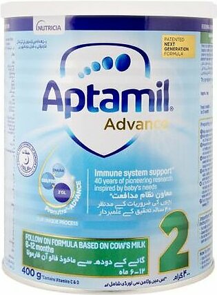 Aptamil Advance No. 2, Follow On Formula, 6-12 Months, 400g