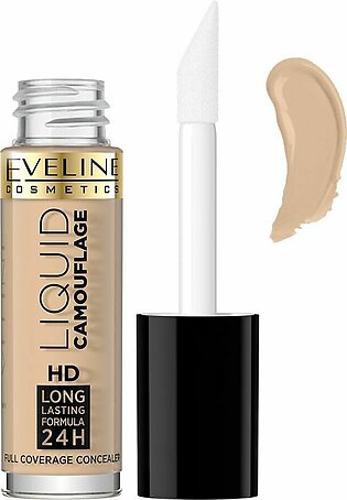 Eveline Liquid Camouflage HD Long Lasting 24H Full Coverage Concealer, 02, Natural
