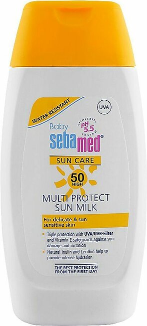 Seba Med Baby PH 5.5 Sun Care 50 High Multi Protect Sun Milk, For Delicate & Sun Sensitive Skin, 200ml