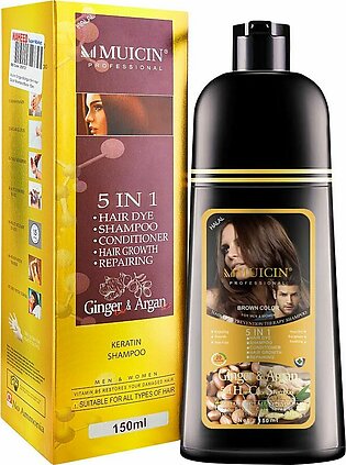 Muicin Ginger & Argan 5-In-1 Hair Color Shampoo, Suitable For All Hair Types, 150ml