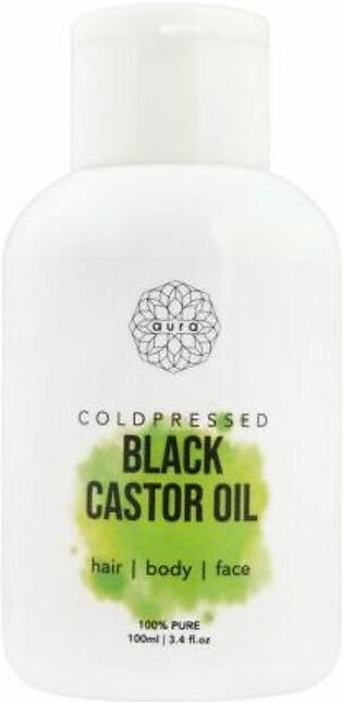 Aura Coldpressed Black Castor Oil, Hair + Body + Face, 100ml