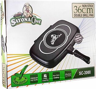 Sayona Chef Double Grill Non-Stick Pan, 36cm, SC-3008