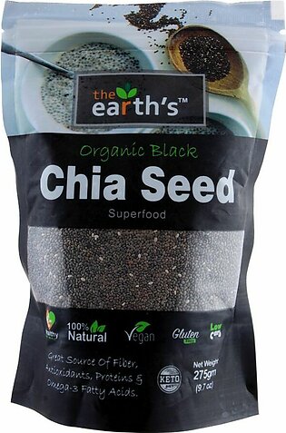 The Earth's Organic Black Chia Seed, 275g