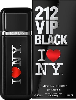 Carolina Herrera 212 VIP Black I Love NY Limited Edition Eau De Parfum, For Men, 100ml