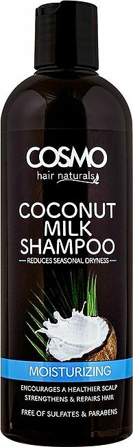 Cosmo Hair Naturals Moisturizing Coconut Milk Shampoo, Reduces Seasonal Dryness, 480ml