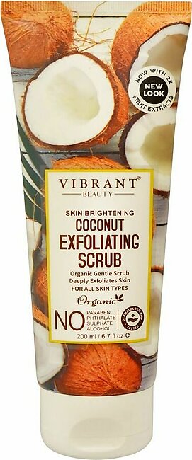 Vibrant Beauty Skin Brightening Coconut  Exfoliating Sscrub, For All Skin Types, 200ml