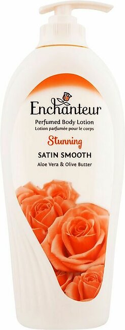 Enchanteur Stunning Perfumed Body Lotion, Satin Smooth Aloe Vera & Olive Butter, 500ml