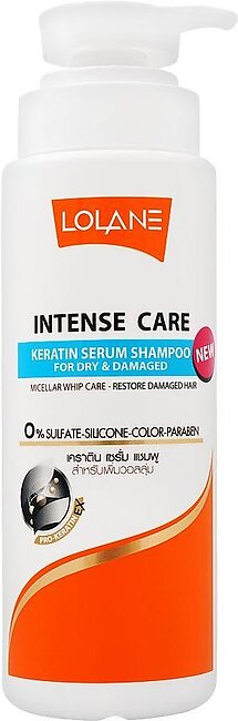 Lolane Intense Care Keratin Serum Shampoo, For Dry & Damaged, Sulfate & Paraben Free, 400ml