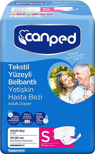 Canped Adult Diaper, Small, 50-90cm, 10-Pack