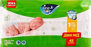 Fine Baby Diapers, 1, New Born, 5kg, 42-Pack