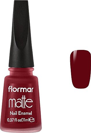 Flormar Matte Nail Enamel, M08 Luxurious Cerise, 11ml