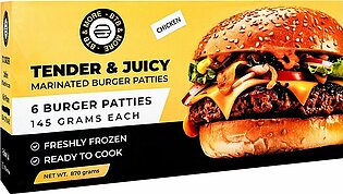 BTB & More Tender & Juicy Chicken Burger Patties, 6-Pack