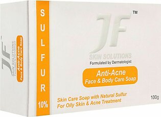 JF Skin Solutions Anti-Acne Face & Body Soap, With Sulfur, 100g