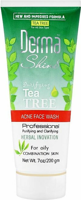 Derma Shine Purifying Tea Tree Acne Face Wash, For Oily Combination Skin, 200g