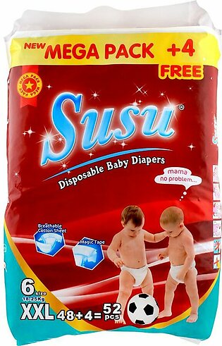 Susu Disposable Baby Diapers, No. 6, XXL, 18-25KG, 52-Pack