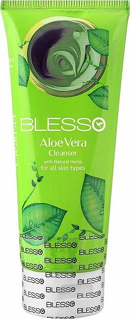 Blesso Aloe Vera With Natural Herbs Cleanser, All Skin Types, 150ml
