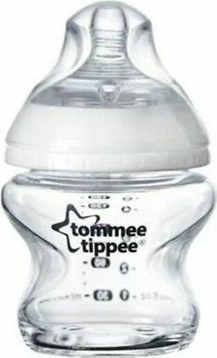 Tommee Tippee Closer To Nature Pure Glass Slow Flow Feeding Bottle, 0m+, 150ml, 422780/38