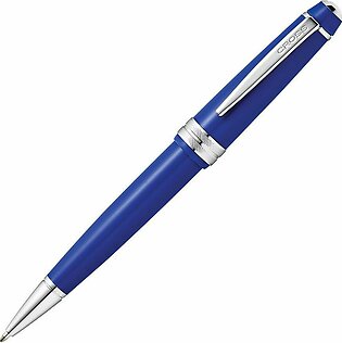 Cross Bailey Light Polished Blue Resin Ballpoint Pen, With Polished Chrome Appointments, Black Fine Tip, AT0742-4