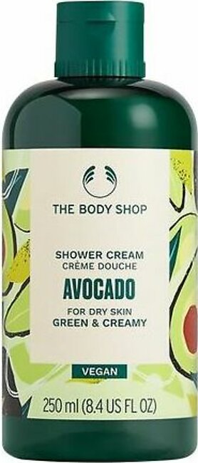 The Body Shop Avocado Green & Creamy Vegan Shower Cream, Dry Skin, 250ml