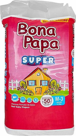 Bona Papa Super Baby Diapers Medium 3 Midi, 5-10 KG, 50-Pack