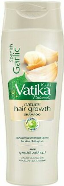Dabur Vatika Spanish Garlic Natural Hair Growth Shampoo, For Weak & Falling Hair, 185ml
