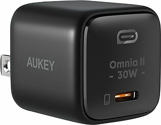 Aukey Omnia II Mini 30W USB-C PD Charger, Black, PA-B1L