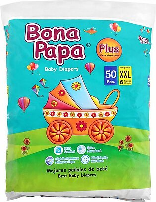 Bona Papa Plus Baby Diapers, XXL, No. 6, 16kg+, 50-Pack