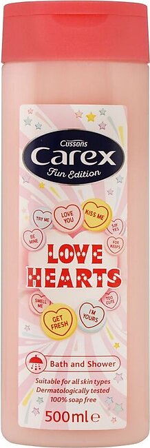 Cussons Carex Love Hearts Bath And Shower Gel, 500ml