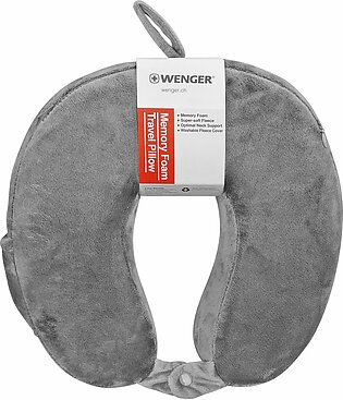Wenger Memory Foam Travel Pillow, Grey, 611884